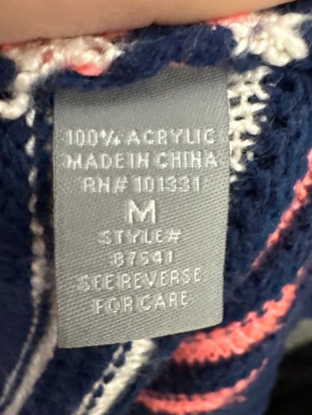 Charlotte Russe Women's Open Front Cardigan Stripe Color Block Navy Coral M - Picture 5 of 6